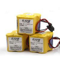(3-Pack) BR-2/3AGCT4A 6V 4400mAh Replacement Battery for Panasonic FANUC Controls, PLC Computer Ge Fanuc 18T Series, A98L-0031-0025, CUSTOM-107, SHS749, ALIT0138, LIT0138 (Black Connector)