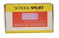 School Smart Beveled Erasers, Small, Pink, Pack of 36