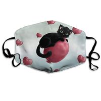 Unisex Unique Mouth Mask - Cute Balloon Cat Pattern Polyester Anti-dust Masks - Fashion Washed Reusable Face Mask for Outdoor Cycling