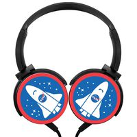 NASA Rocket Stereo Portable Headphones Lightweight Wired Headset