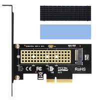 m.2 to PCIe 3.0 x 4 Adapter Card,M.2 Key M Driver,with Heatsink Support M.2 PCIe (NVMe or AHCI) Type 2280, 2260, 2242,2230