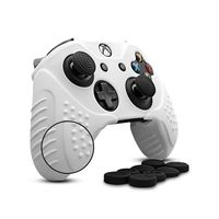CHINFAI Xbox One S/X Controller Grip Skin Anti-Slip Silicone Protective Cover Case for Xbox 1 Controller with 4 Set Thumbstick Caps (White)