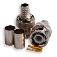 FolioGadgets 10-Pack 50-Ohm BNC Crimp On Connector RG59 Coax Cable Adapter for CCTV Security Camera