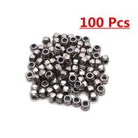 Sydien M4 x 0.7mm 304 Stainless Steel Nylon Lock Nut Finished Hex Assortment Kit Insert Lock nut 100pcs