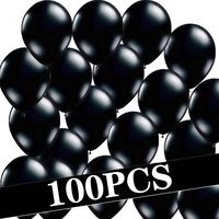 Fecedy 12" Black Shiny Latex Balloons 100pcs/pack