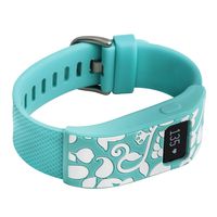 WITHit Designer Sleeve compatible with Fitbit Charge/Fitbit Charge HR - Band Cover (Vines teal/white)