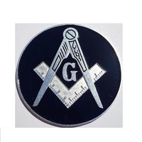 Black and S 3" Masonic Motorcycle Auto Car Emblem Decal Quality Aluminum