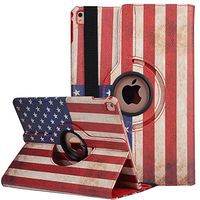iPad Mini Cover, elecfan PU Leather Protective Case, 360 Degree Rotating Stand,Vintage Flag Pattern, Folio Case Bumper Cover for 7.9 inch Apple iPad Mini 1/2/3 - Flag US