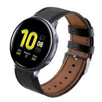Sankel Compatible for Samsung Galaxy Watch Active2 (40mm/44mm) Band/Galaxy Watch 42mm Band Leather,20mm Replacement Strap Wristband for Samsung Galaxy Watch Active/Galaxy Watch 42mm/Gear Sport (Black)