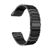 LDFAS Fenix 6 Pro/5 Band, Quick Release Easy Fit 22mm Solid Stainless Steel Metal Bands Compatible for Garmin Fenix 5 Plus 6 Pro/Forerunner 935/945/ Instinct Smartwatch, Black