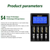 Charger Batteries Golisi S4 LCD Display Smart Battery for Lithium-ion/NI-cd/Ni-MH/AAA/AA