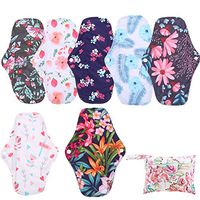 Reusable Waterproof Bamboo Charcoal Menstrual Pads Sets-Panty Liner Regular Flow Heavy Flow (Zhutan, m)