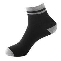❤Ywoow❤  1Pair Mens Non Elastic 100% Pure Cotton Socks Comfort Soft Grip Diabetic (Black)