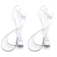 Timiy 180cm/5.9ft Length White Lamp Power Cord with Dimmer Switch AC 250V/110V for Kitchen, Bedroom, Bathroom(2Pcs)