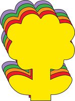 5.5" Flower Assorted Color Creative Cut-Outs, 31 Cut-Outs in a Pack for Spring, Summer Flower Garden Kids' School Craft Projects.