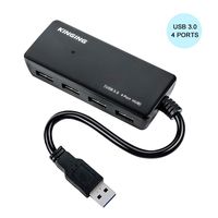 Mini 4 Port USB 3.0 Hub Ultra Slim USB 3.0 Data Hub for MacBook, Mac Pro/Mini, iMac, Surface Pro, XPS, Notebook PC, USB Flash Drives, Mobile HDD, and More, Black