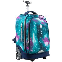 WEISHENGDA 18 inches Wheeled Rolling Backpack for Adults and School Students Laptop Books Travel Bag, Green Sky