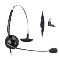 2.5mm Telephone Headset with Microphone Mute Volume Control Phone Headset for Panasonic Cordless Phones Polycom Grandstream Cisco Linksys SPA Zultys Gigaset IP Phones Plus Many DECT Phones