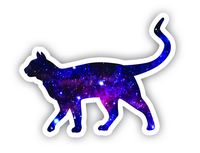 Cat Walking Galaxy Sticker - Laptop Stickers - 2.5" Vinyl Decal - Laptop, Phone, Tablet Vinyl Decal Sticker