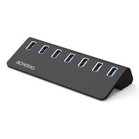 Achoro 7 Ports USB Hub - Pure Aluminum USB 3.0 High-Speed Data Transfer Hub - Premium Quality Compatible with PC, Windows, Mac