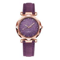 AMOUSTORE Women's Watches Rhinestone Quartz Watch PU Leather Strap Wristwatch (Purple)