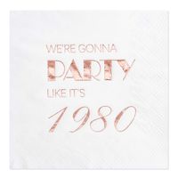Crisky 40th Birthday Cocktail Napkins Rose Gold for Women 40th Birthday Party Decorations for Cake Dessert Berverage Table, 40th Birthday Party Supplies,50 Pcs Disposable Napkins, 3-Ply