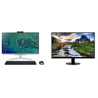 Acer Aspire C24-865-UA91 AIO Desktop, 23.8 inches, 8th Gen Intel Core i5-8250U, 8GB DDR4, 1TB HDD, Wireless Keyboard and Mouse, Silver & SB220Q bi 21.5 inches (1920 x 1080) Monitor (HDMI & VGA Port)