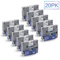 Absonic Replace Label Tape for TZe-231 Black on White Standard Laminated TZ-231 12mm 0.47 inch Tape, Compatible with Brother P-Touch Label Maker PT-D210 PT-H110 PT-D600 PT-1230PC PT-1280, 20-Pack