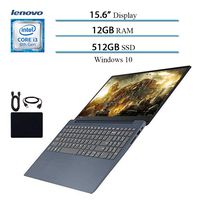 2019 IdeaPad 330 15.6" Laptop Computer, 8th Gen Intel Core i3-8130U Up to 3.4GHz (Beat i5-7200U), 12GB RAM, 512GB SSD, Wi-Fi, Bluetooth, Webcam, HDMI, Windows 10 (Blue) w/Accessories