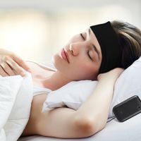 Vizpet Headphone Headband Sleep Headphones Sleep Mask Ultra Thin Earphone as Hair Bands and Headband Soft Blinder Exclude Some Noise for Sleep Air Travel Yoga Running (Black)