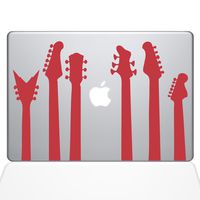 The Decal Guru Guitar Band Decal Vinyl Sticker, 11" MacBook Air, Red (1416-MAC-11A-DR)