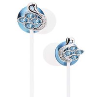 Earbuds with Microphone, in-Ear Studs Earphones Noise Cancelling Headsets Volume Control Stereo Bass Crystal Clear Sound Fits All 3.5mm Interface Device (Blue)