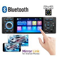 Car Radio Player 1 Din AMprime 4 inch Touch Screen MP5 Car Stereo Bluetooth FM Receiver USB AUX SD + Rear View Camera