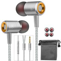 Earphones,in-Ear Earbuds Headphones Wired Headphone Metal Earbuds Noise Cancelling Stereo Heave Bass Earphones with Micphone Mic for Phone,Pad,Pod,Samsung Galaxy,MP3 Players,Nokia,HTC,Nexus and Tablet