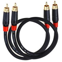 JEEUE Professional RCA Stereo Audio Cable RCA Male to RCA Male HiFi System Subwoofer Converter Adapter with Diameter 6mm (1.6Feet -2PCS)