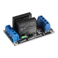 Aokin 2 Channel Solid State Relay Module 5V 2A High Level Trigger Black for Arduino Uno Duemilanove MEGA2560 MEGA1280 ARM DSP PIC