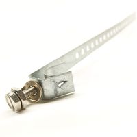 PHAT SATELLITE INTL - Galvanized Steel Ground Strap 10" for Bonding Grounding Wire 10 AWG to 14 AWG, Satellite TV Antenna CATV (10 inches)