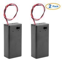 uxcell 9V Battery Holder Case Storage Box Wired ON/Off Switch w Cover Pack of 2
