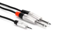Hosa HMP-010Y REAN 3.5mm TRS to Dual 1/4" TS Pro Stereo Breakout Cable, 10 Feet