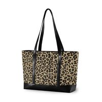 Cheetah Leopard Laptop Tote Bag,Fits 15.6 Inch Laptop,Womens Lightweight Canvas Leather Tote Bag Shoulder Bag(i)