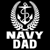 Navy Dad Emblem Vinyl Decal Sticker | Cars Trucks Vans Walls Laptops Cups | White | 5.5 X 4.2 Inch | KCD1717