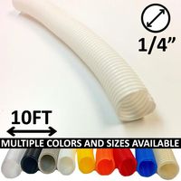 Electriduct 1/4" Split Wire Loom Tubing Polyethylene Flexible Conduit (0.25 Inch ID) - White - 10 Feet