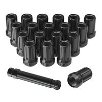 LEDKINGDOMUS Lug Nuts 12x1.5 Black Open End, m12x1.5 Bulge Acorn Wheel Lug Nuts 1.3" Tall with 1 Key, 20 + 1PCS