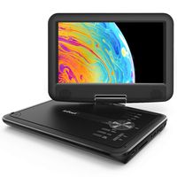 ieGeek 11.5" Portable DVD Player with SD Card/USB Port, 5 Hour Rechargeable Battery, 9.5" Eye-protective Screen, Support AV-IN/ OUT, Region Free, Black