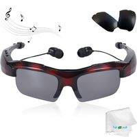 Bluetooth Glasses Headphone Stereo Music Bluetooth Sunglasses Polarized Glasses Wireless Headset Microphone Compatible with Android iOS Cell Phones Samsung Galaxy Note 9 8 5 S9 S8 S7 S6 Edge Red