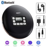 THUNDERGOD Bluetooth CD Player HOTT Portable CD Player Car CD Player Disc CD Player with Earbuds HiFi Stereo Sound for Home Travel Car Use