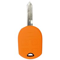 qualitykeylessplus Orange Rubber Case Silicone Protective Cover for Ford Remote Head Key with Free KEYTAG