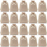 Axe Sickle 5.9 x 7.9 Inch Polyester Fibre Jute Gift Bag Drawstring and Lining 20 Pcs DIY Craft Jewelry Pouch, Storage Linen Burlap Jewelry Pouches Sacks Apply to Birthday Parties and Wedding.