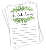 50 Greenery Bridal Shower Invitations and Envelopes (Large Size 5x7) - (50 Count)