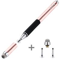 CCIVV Stylus Pen 2 in 1 Fine Point & Mesh Tip for Touch Screen, Compatible for Tablet and Cellphone (1Pc, Rose Gold)